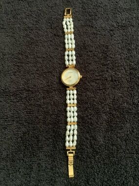 Fresh Water Pearl Gold-Tone Women's Watch